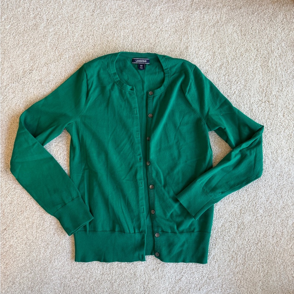 Lands' End Women's Green Cardigan